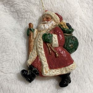 Plastic resin old Santa ornament
